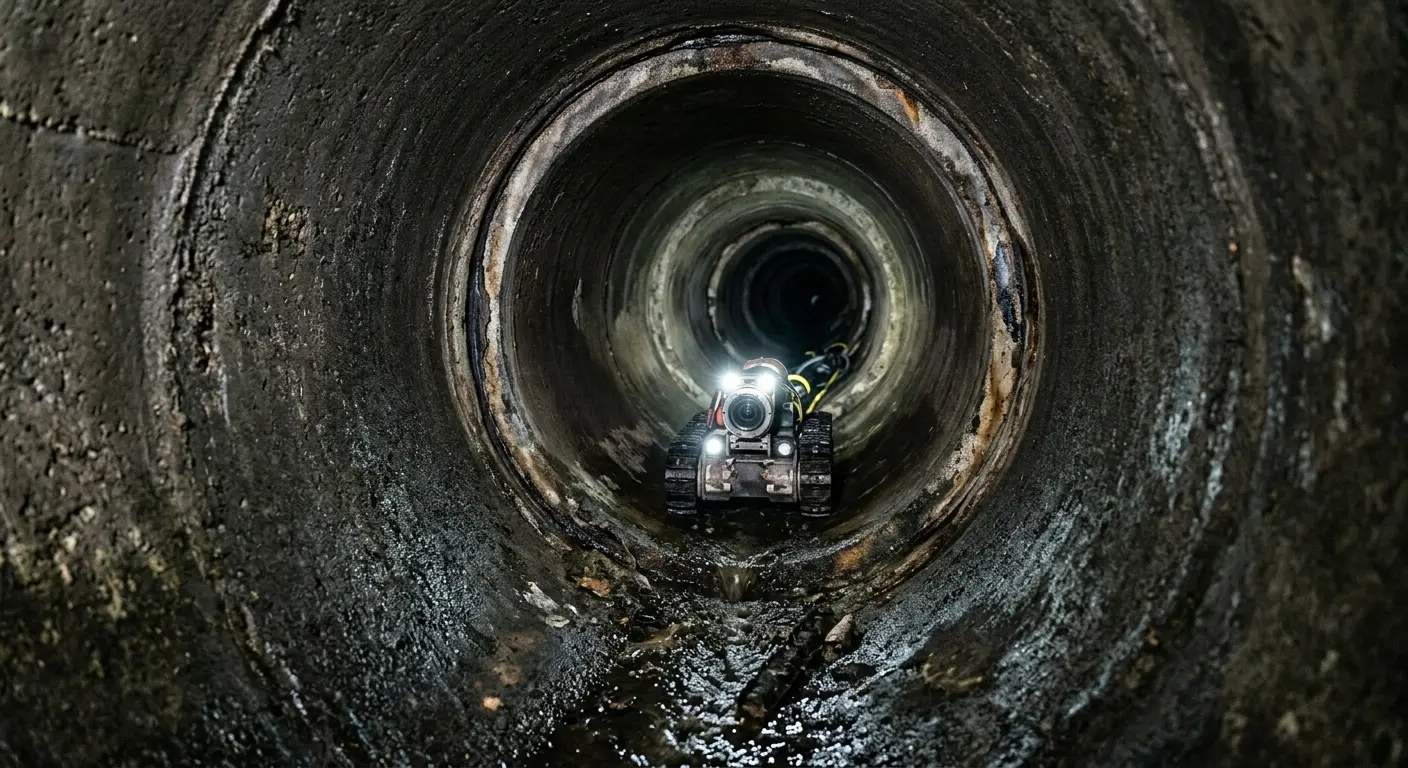 Robotic sewer camera inspecting pipe interior for Sewer Line Cleaning in Cottonwood